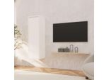 The Living Store Armadio A Muro Bianco 30X30X100 Cm In Legno Di Pino Massiccio