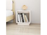 Maison Exclusive - Comodino Bianco 40X30X40 Cm In Legno Massello Di Pino