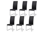 The Living Store Sedia A Sbalzo 6 Pezzi In Pelle Finta Nera