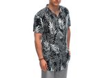 Ombre Clothing Camicia Da Uomo A Maniche Corte Makau Nero Bianco S