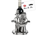 Brubaker Portabottiglie Da Vino Sposi - Scultura In Metallo Portabottiglie Coppia Di Sposi - Regalo Di Vino Per Matrimonio Con Carta Regalo