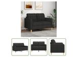 The Living Store Divano 2 Posti Nero 120 Cm In Tessuto