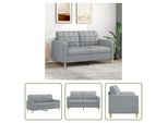 The Living Store Divano 2 Posti Grigio Chiaro 140 Cm In Tessuto
