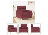 The Living Store Divano Poltrona Rosso Vino 60 Cm Tessuto