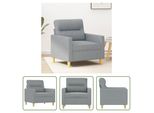 The Living Store Divano Poltrona Grigio Chiaro 60 Cm Tessuto