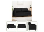 The Living Store Divano A 2 Posti In Velluto Nero 140 Cm