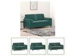 The Living Store Divano A 2 Posti Con Cuscini Decorativi In Velluto Verde Scuro 140 Cm