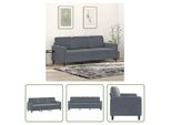 The Living Store Divano A 3 Posti In Velluto Grigio Scuro 180 Cm