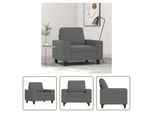 The Living Store Poltrona Grigio Scuro 60 Cm In Tessuto