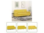 The Living Store Divano A 3 Posti Con Cuscini Decorativi In Velluto Giallo 180 Cm