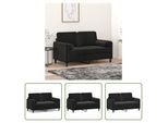 The Living Store Divano A 2 Posti Con Cuscini Decorativi Nero 120 Cm In Velluto
