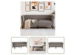 The Living Store Divano Chesterfield 2 Posti In Tessuto Tortora