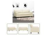 The Living Store Divano 2 Posti Crema 140 Cm In Pelle Finta
