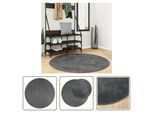 The Living Store Tappeto Oviedo A Pelo Corto Antracite Ø 120 Cm