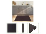 The Living Store Tappeto Quadrato Marrone Scuro 100X100 Cm Bamboo