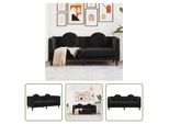 The Living Store Divano Con Cuscini 2 Posti In Velluto Nero