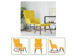 The Living Store Sedia A Dondolo Con Sgabello In Velluto Giallo Senape