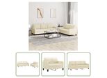The Living Store Set Divano 2 Pezzi Con Cuscini In Ecopelle Crema