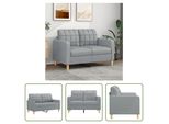 The Living Store Divano 2 Posti Grigio Chiaro 120 Cm In Tessuto