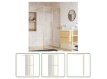 The Living Store Schermo Doccia Per Cabina Doccia Con Vetro Trasparente Esg Golden 80X195Cm