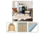 The Living Store Tappeto In Vera Pelle Bovina Beige 180X220 Cm