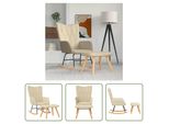 The Living Store Poltrona A Dondolo Con Sgabello In Tessuto Crema