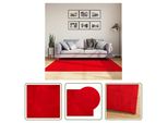 The Living Store Tappeto Huarte A Pelo Corto Morbido E Lavabile Rosso 160X160 Cm