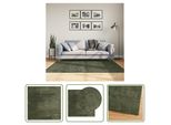 The Living Store Tappeto Huarte A Pelo Corto Morbido E Lavabile Verde Bosco 160X160 Cm