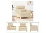 The Living Store Divano Poltrona Crema 60 Cm Tessuto