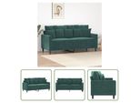 The Living Store Divano A 2 Posti In Velluto Verde Scuro 140 Cm