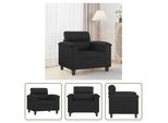 The Living Store Poltrona Nera 60 Cm In Ecopelle