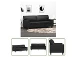 The Living Store Divano A 2 Posti Nero 140 Cm In Pelle Finta