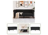 The Living Store Divano Chesterfield 2 Posti In Tessuto Nero