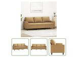 The Living Store Divano A 3 Posti In Velluto Marrone 180 Cm