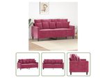 The Living Store Divano A 2 Posti In Velluto Rosso Vino 140 Cm