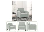 The Living Store Poltrona Grigio Chiaro 60 Cm In Velluto