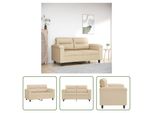 The Living Store Divano 2 Posti Crema 120 Cm In Tessuto Microfibra
