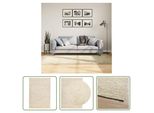 The Living Store Tappeto Shaggy A Pelo Alto Moderno Dorato 140X200 Cm