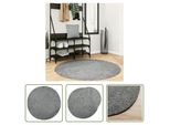 The Living Store Tappeto Shaggy A Pelo Alto Moderno Verde Ø 120 Cm