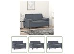 The Living Store Divano A 2 Posti Con Cuscini Decorativi In Velluto Grigio Scuro 120 Cm