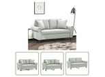 The Living Store Divano A 2 Posti Con Cuscini Decorativi In Velluto Grigio Chiaro 120 Cm