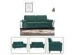 The Living Store Divano A 2 Posti In Velluto Verde Scuro 140 Cm