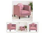 The Living Store Poltrona Con Cuscino Velluto Rosa