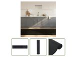 The Living Store Tappeto Rettangolare Nero 100X1000 Cm Bamboo