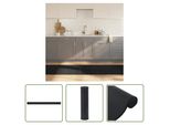 The Living Store Tappeto Rettangolare Nero 70X1000 Cm Bamboo