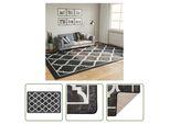 The Living Store Tappeto Lavabile Bianco E Nero 190X300 Cm Antiscivolo