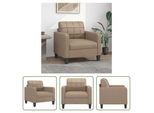 The Living Store Poltrona Cappuccino-Brown 60 Cm In Pelle Finta