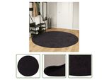The Living Store Tappeto Lavabile Antracite Ø 200 Cm Antiscivolo