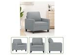 The Living Store Divano Poltrona Grigio Chiaro 60 Cm Tessuto