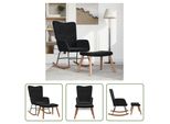 The Living Store Sedia A Dondolo Con Sgabello In Velluto Nero